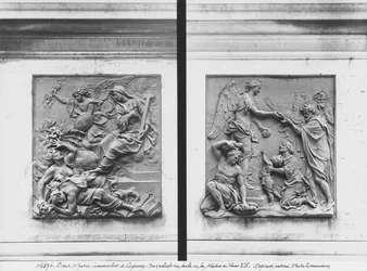 Der Engel Frankreichs vertreibt die Ketzer, Brotverteilung (Detail)